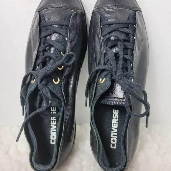 Converse C T All Star High Line Shroud Ox Women's Sneaker Size 8 Black Leather - Picture 8 of 10